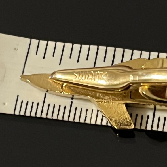 SWANK Vintage Gold Tone Airplane Tie Clip - Picture 8 of 9